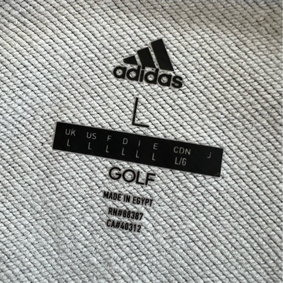 Adidas Mens Golf Quarter Zip Jacket Size L Grey White Athletic Performance - Picture 7 of 10
